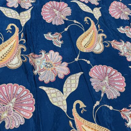 Royal Blue Natural Crepe Fabric