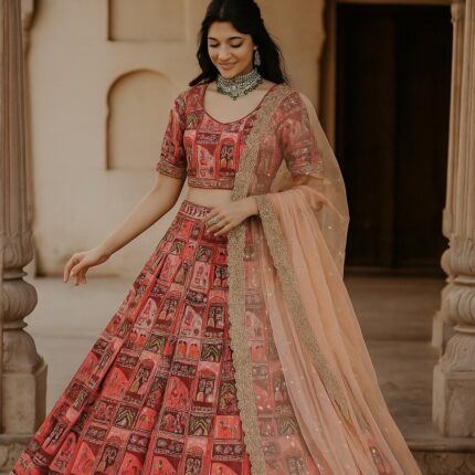 Chinon Fabric with Raja Rani Design | 5 Colours | Perfect for Wedding & Party Outfits