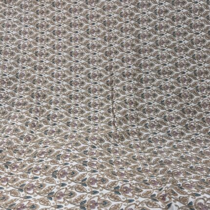 Off White Malai Satin Fabric with Heavy Zardosi & Multicolor Embroidery – Perfect for Groom Sherwanis & Wedding Outfits