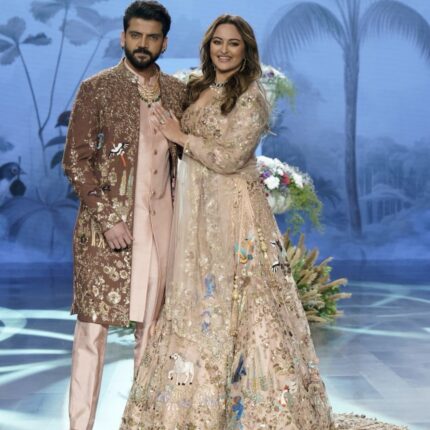 Pure Zari Tissue Dyeable Fabric with Heavy Embroidery & Figure Motifs | Celebrity-Inspired