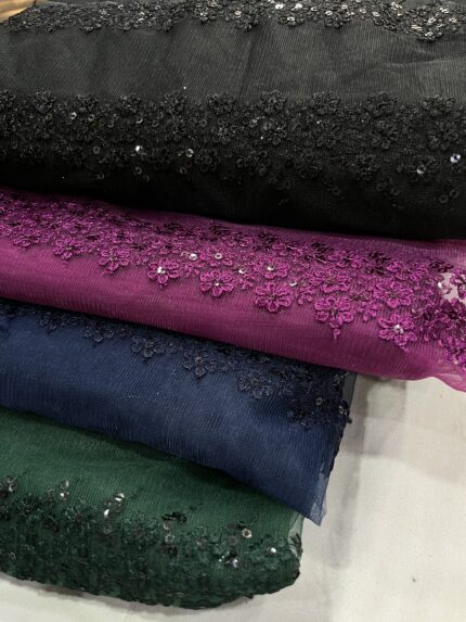 All-Over Sequins & Thread Work Net Fabric – Perfect for Party & Festive Wear