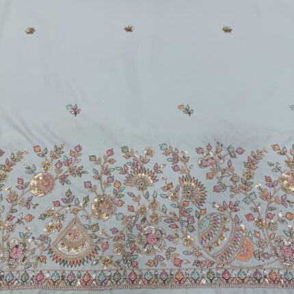 Premium Malai Satin Fabric with Cutdana Handwork – Wedding & Party Wear