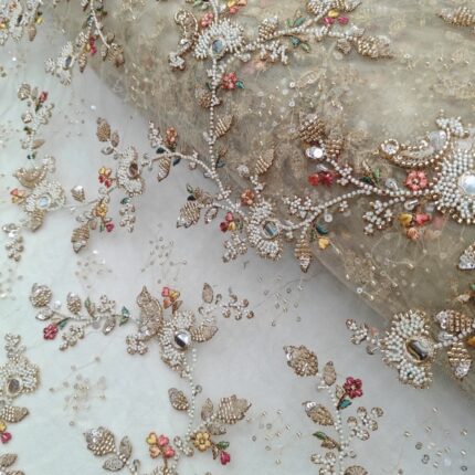 Rangrez Mirror Bloom Net Fabric 🌈