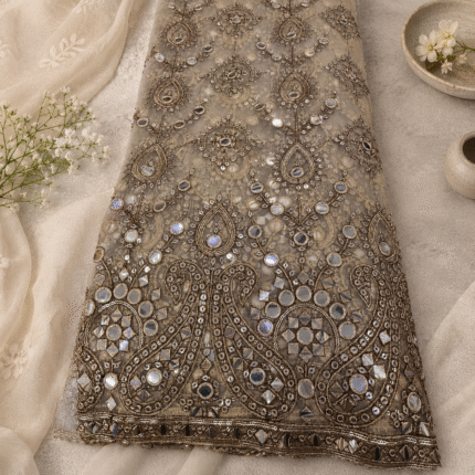 Royal Chiku Designer Dyeable Net Fabric – Faux Mirror & Kairi Couture Collection