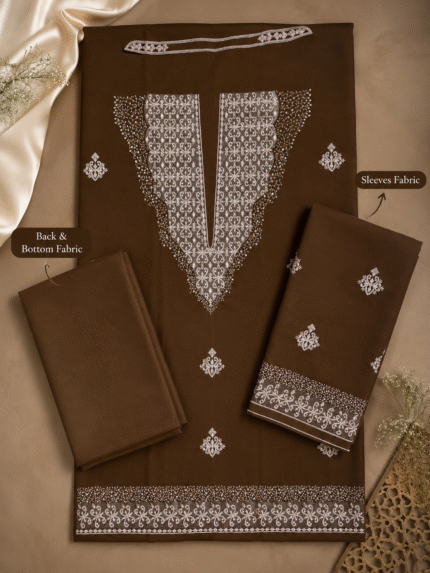 Premium BB Silk Men's Kurta Fabric with Heavy Faux Mirror, Sequins & Thread Work