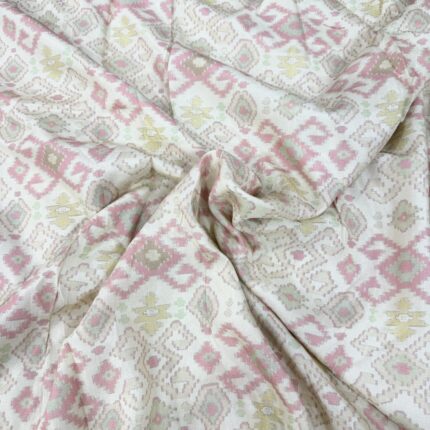 Heritage Ikkat Collection – Premium Dola Silk Ikkat Print Fabric