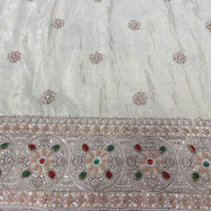 Zari Tissue Meenakari & Zardozi Panel Work Fabric
