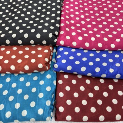 Viscose Crepe Classic Polka Dot Fabric – 6 Stunning Colours